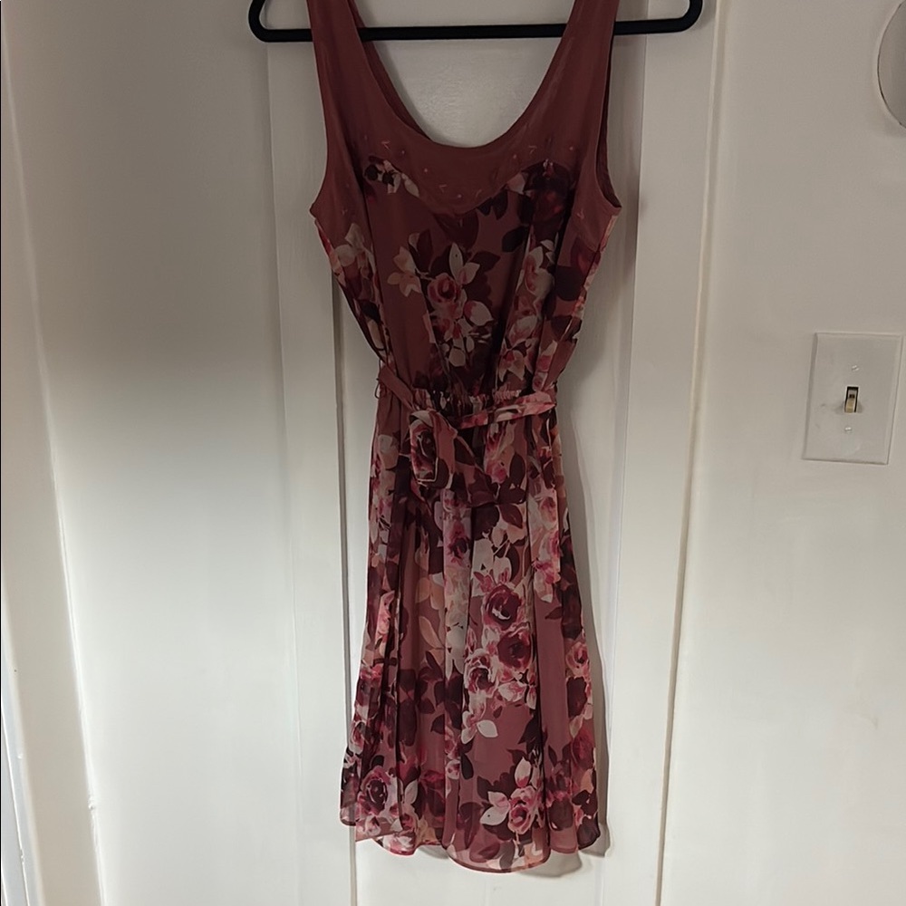 LC Lauren Conrad Dusty Rose Sleeveless Scoop Neck Midi Dress